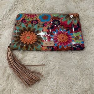 Consuela clutch - half leopard, half floral